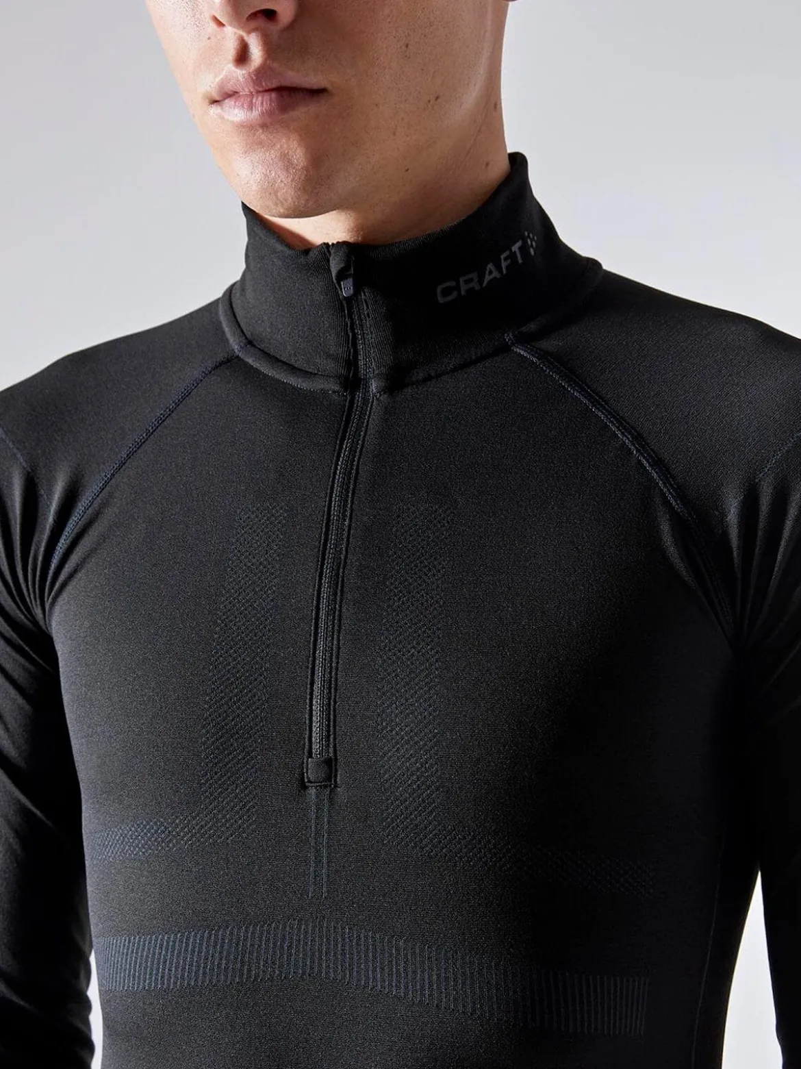 Men's Active Intensity 1/4 Zip Baselayer - BLACK/ASPHALT