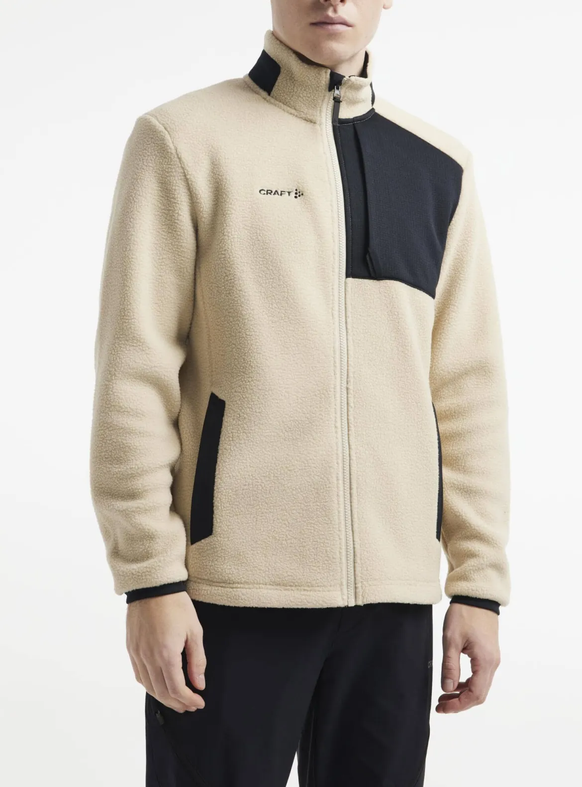 Men's ADV Explore Pile Fleece Jacket - ECRU-BLACK