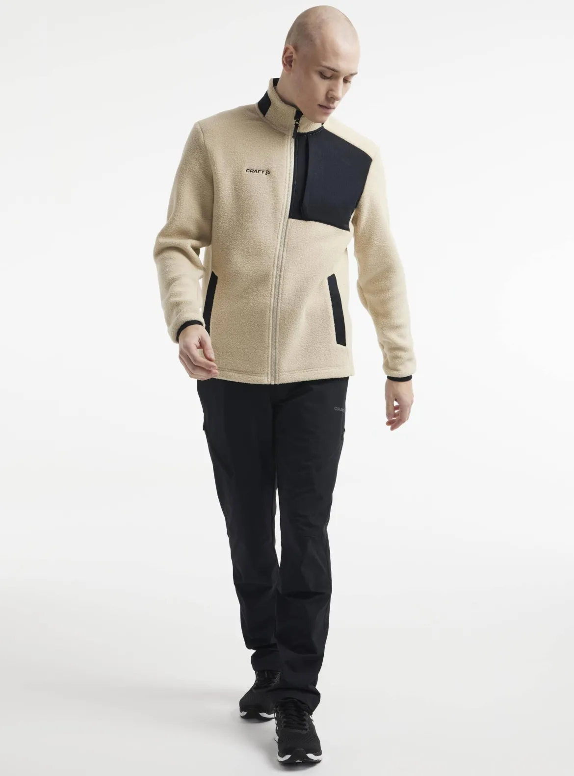 Men's ADV Explore Pile Fleece Jacket - ECRU-BLACK