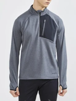 Men's Core Trim Thermal Midlayer - Dk Grey Melange