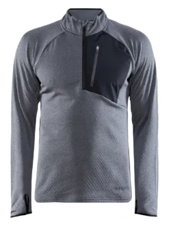 Men's Core Trim Thermal Midlayer - Dk Grey Melange