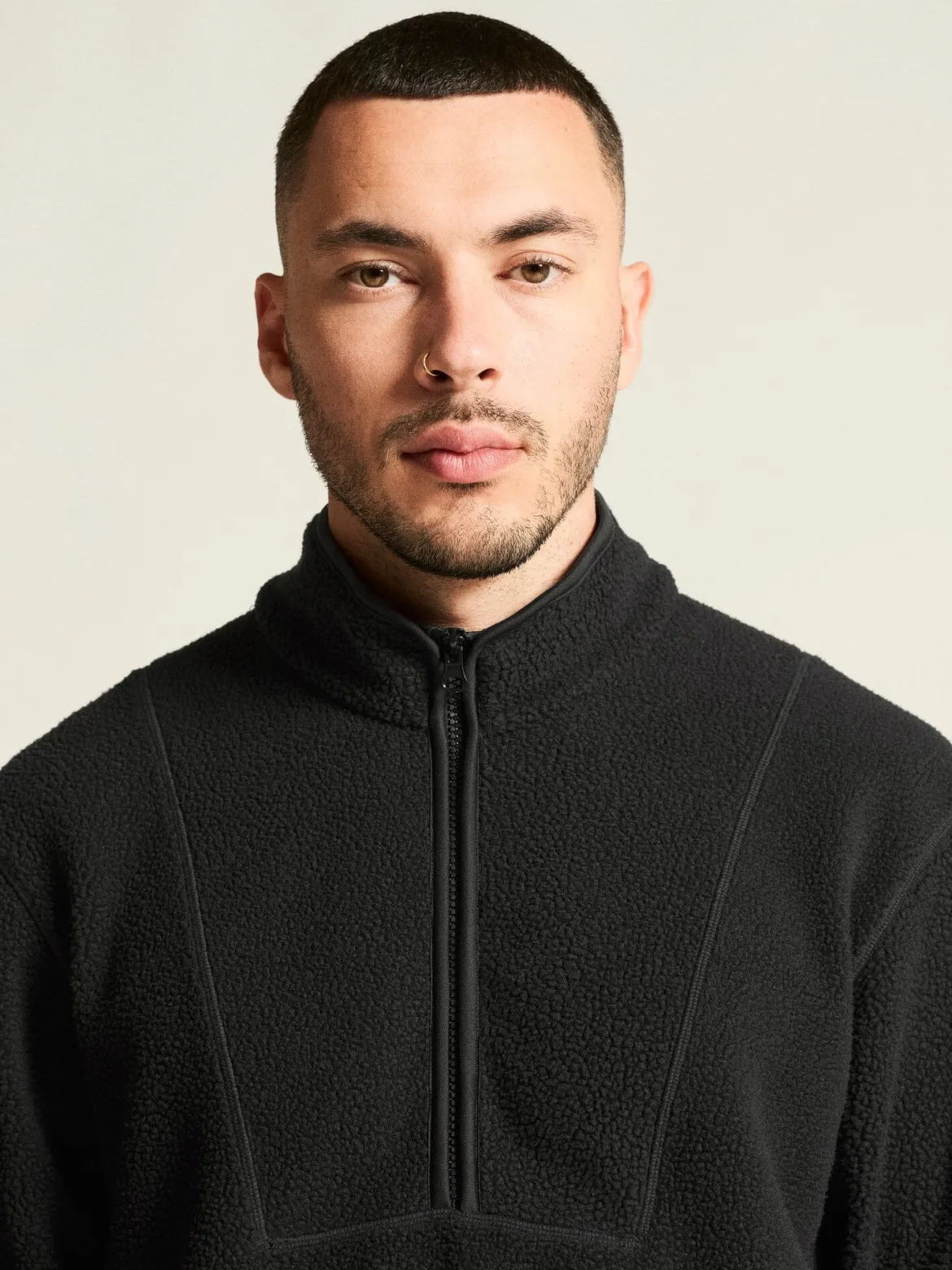 Men's Join Pile Fleece Half-Zip - Black
