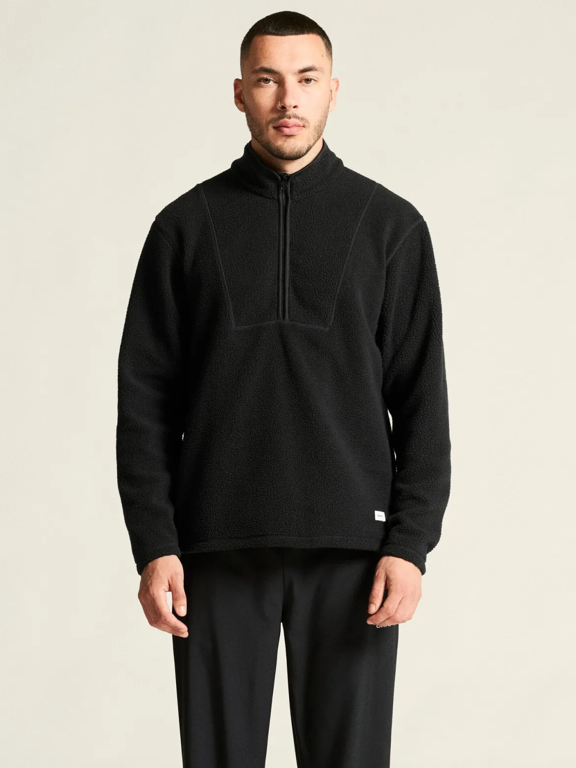 Men's Join Pile Fleece Half-Zip - Black
