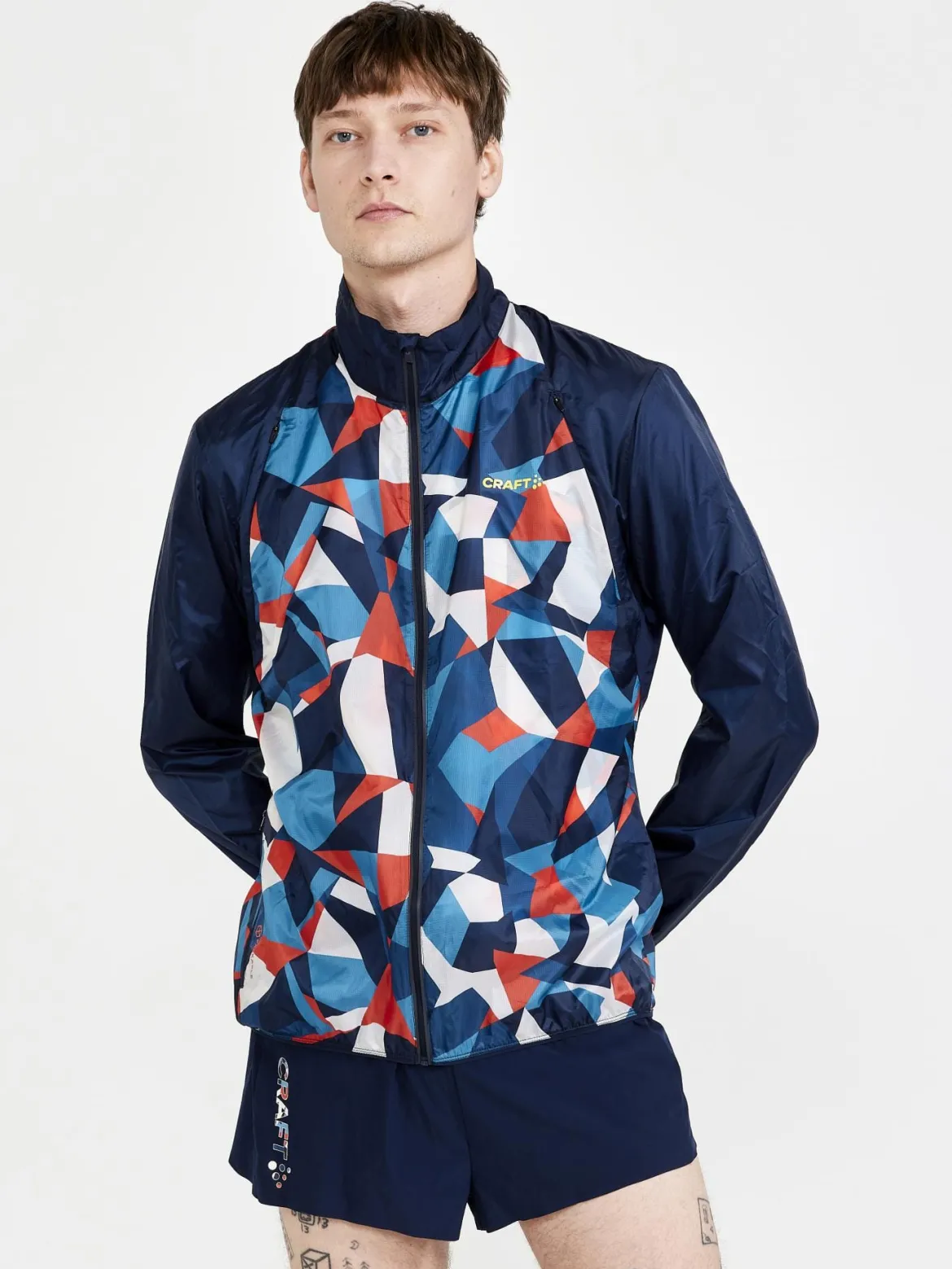 Men's Pro Dazzle Camo Running Jacket - BLAZE/P DAZZLE CAMO