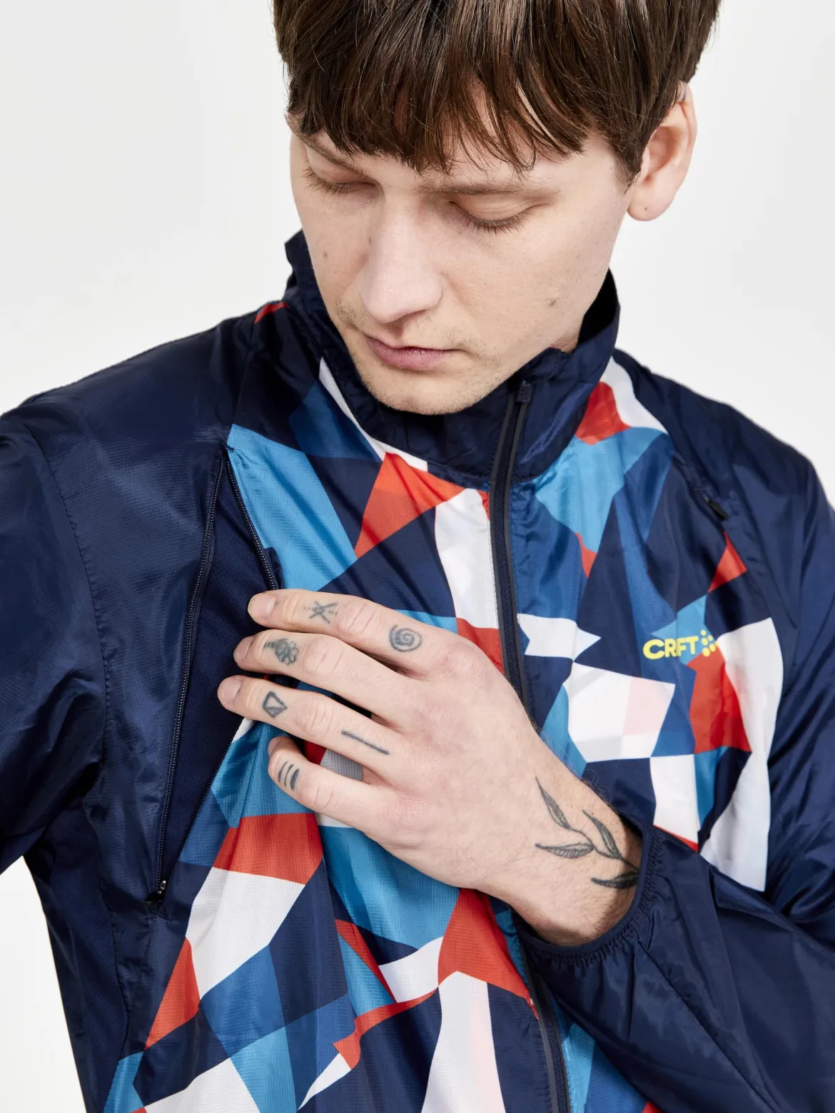 Men's Pro Dazzle Camo Running Jacket - BLAZE/P DAZZLE CAMO