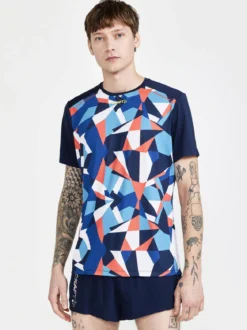 Men's Pro Dazzle Camo Running Tee - BLAZE/P DAZZLE CAMO