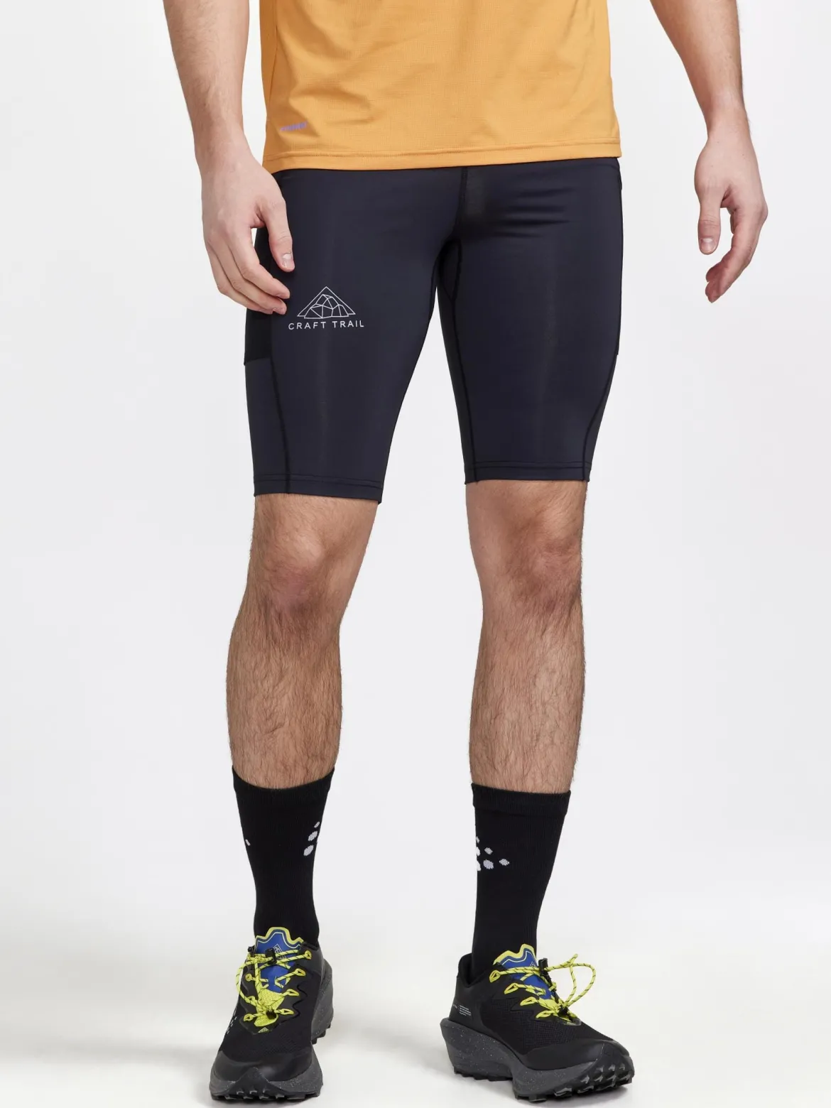 Men's Pro Trail Running Short Tights - Black