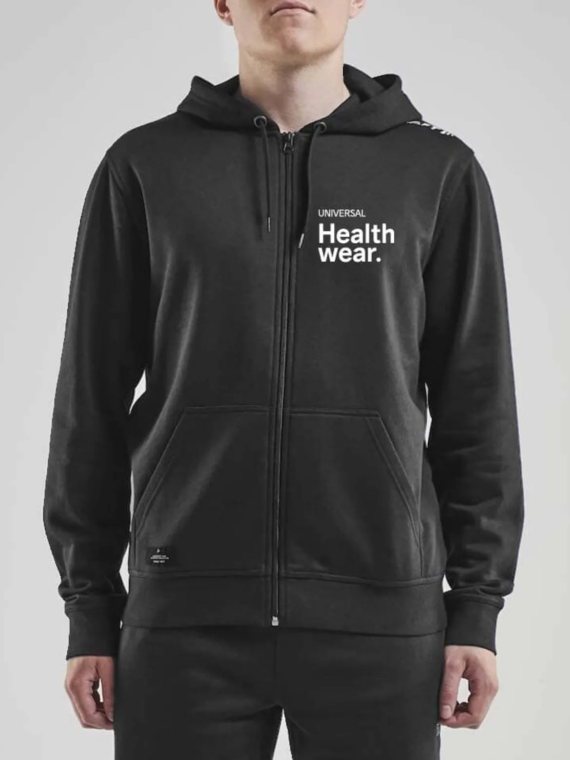 Men's Universal Healthwear Full Zip Hoody - Black