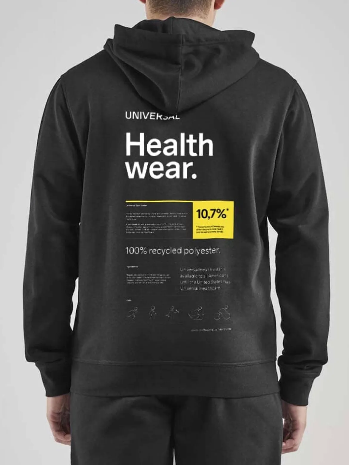 Men's Universal Healthwear Full Zip Hoody - Black