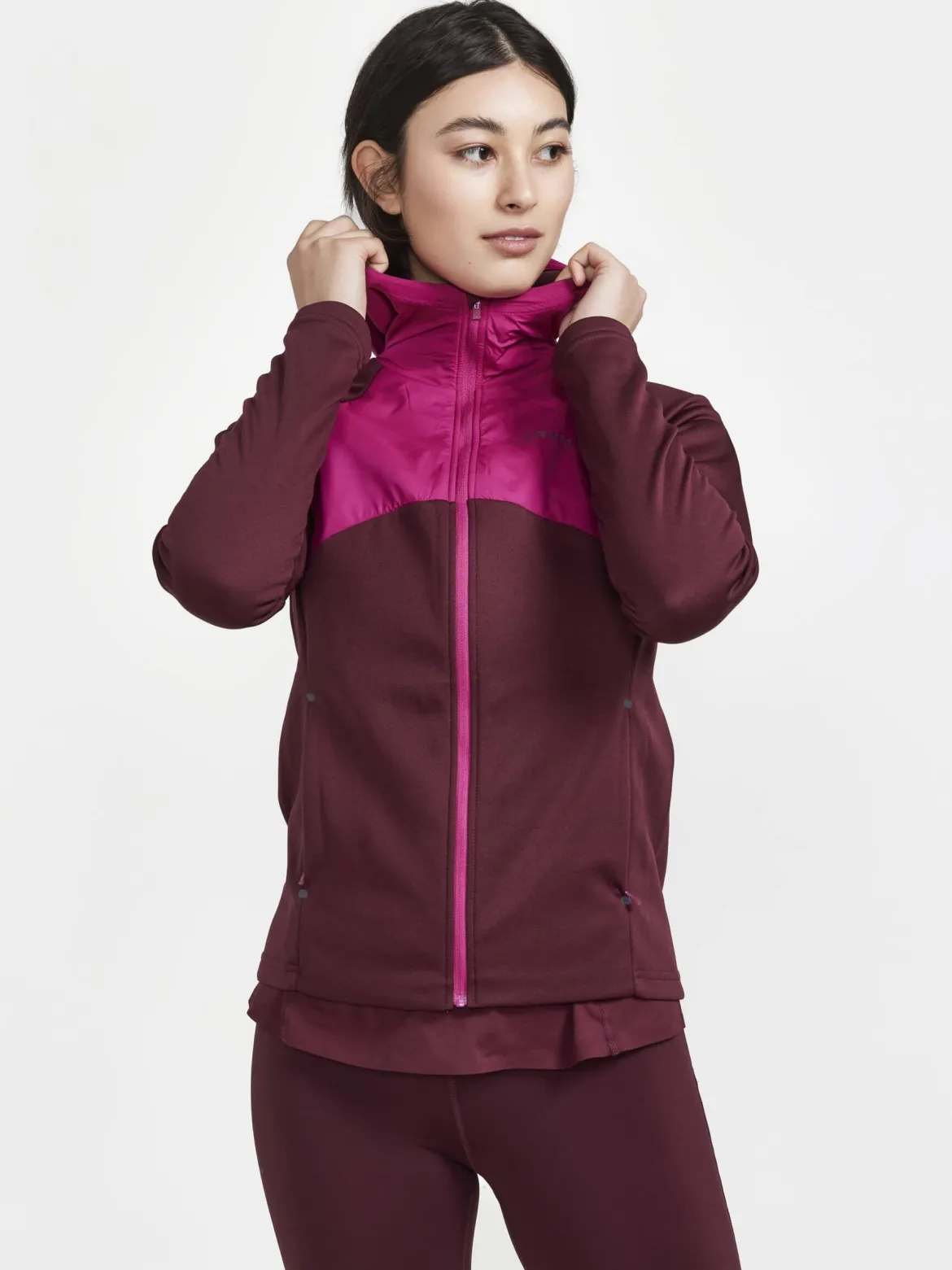 Women's ADV Essence Jersey Hood Jacket - ARROSA-REDDISH