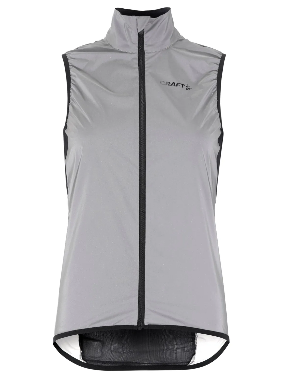 Women's Adv Essence Lumen Wind Vest - Silver Reflective/Black