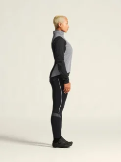 Women's Adv Essence Lumen Wind Vest - Silver Reflective/Black