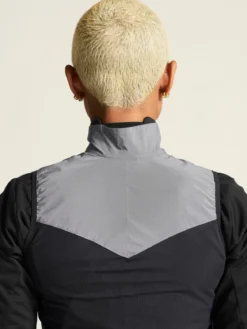 Women's Adv Essence Lumen Wind Vest - Silver Reflective/Black