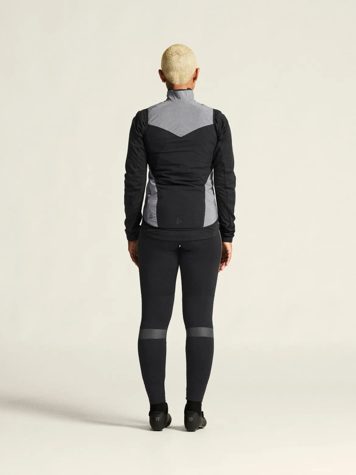 Women's Adv Essence Lumen Wind Vest - Silver Reflective/Black