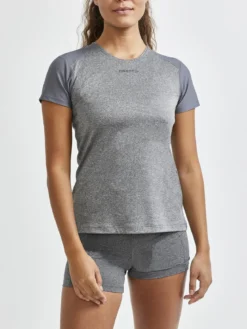 Women's ADV Essence SS Slim Tee - Dk Grey Melange