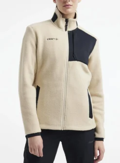 Women's ADV Explore Pile Fleece Jacket - ECRU-BLACK