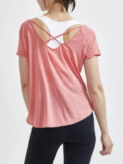 Women's Core Charge Cross Back Tee - CORAL