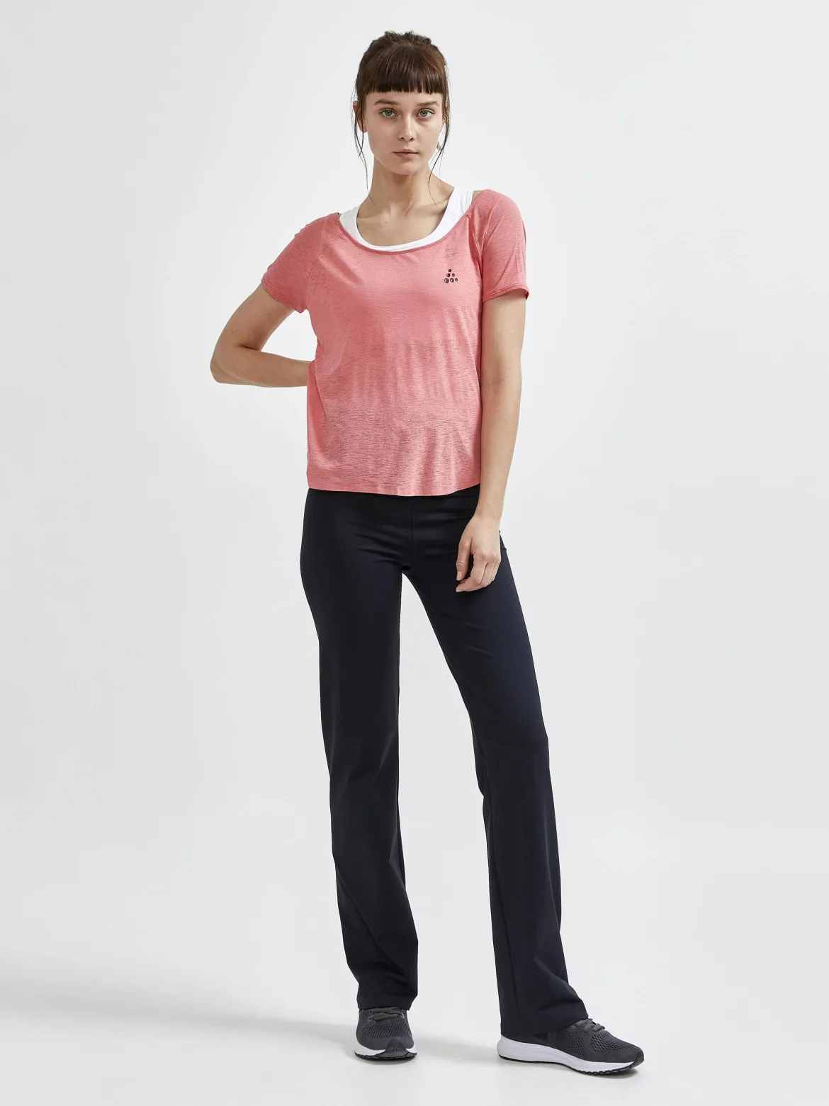Women's Core Charge Cross Back Tee - CORAL