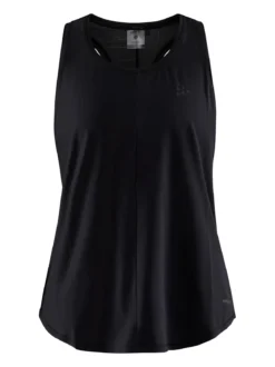 Women's Core Charge Rib Singlet - Black