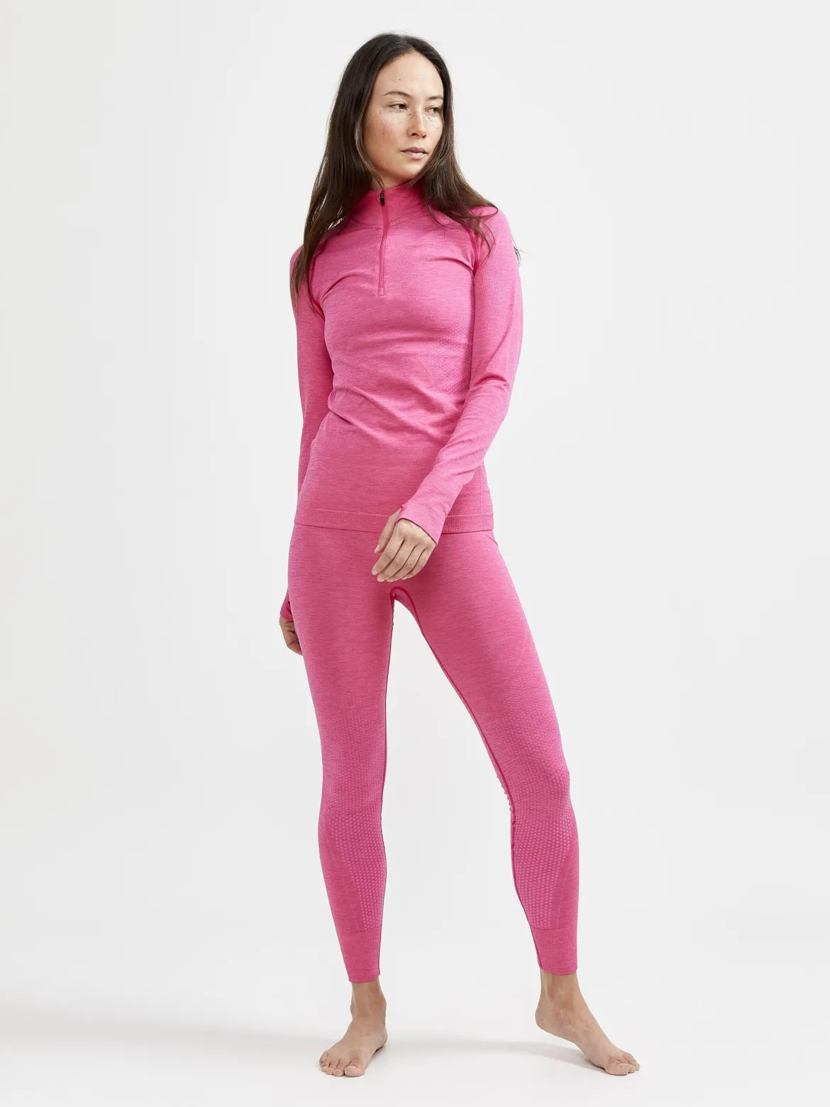Women's Core Dry Active Comfort Zip Baselayer - FAME