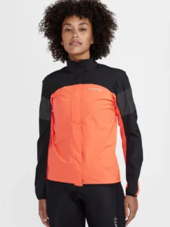 Women's Core Endur Lumen Hydro Bike Jacket - BLACK/SHOCK