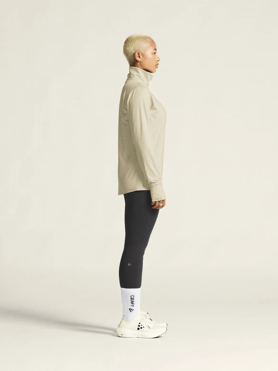 Women's Flow HZ LS - PLASTER-MELANGE