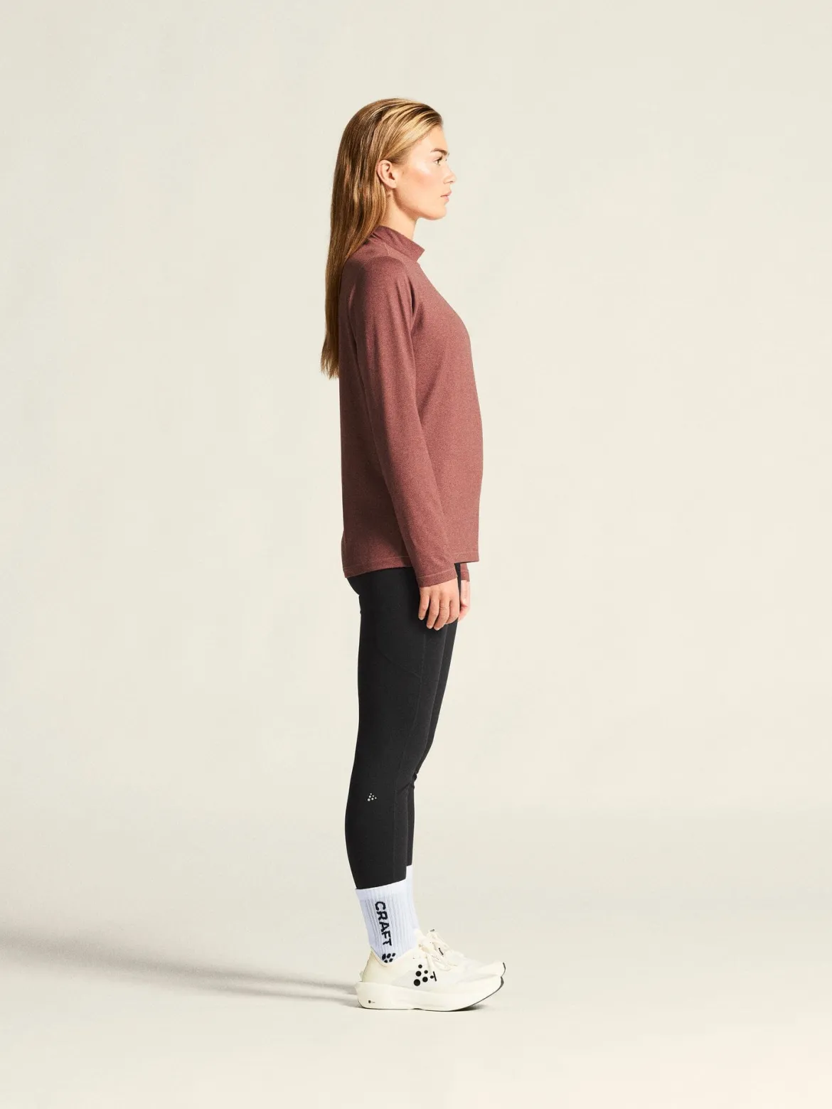 Women's Flow Ms Longsleeve - ROSE BROWN/MELANGE