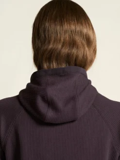 Women's Grid Hood - DK PLUM