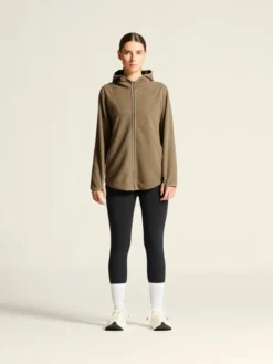 Women's Join Pile Fleece Full-Zip Hood - Taupe