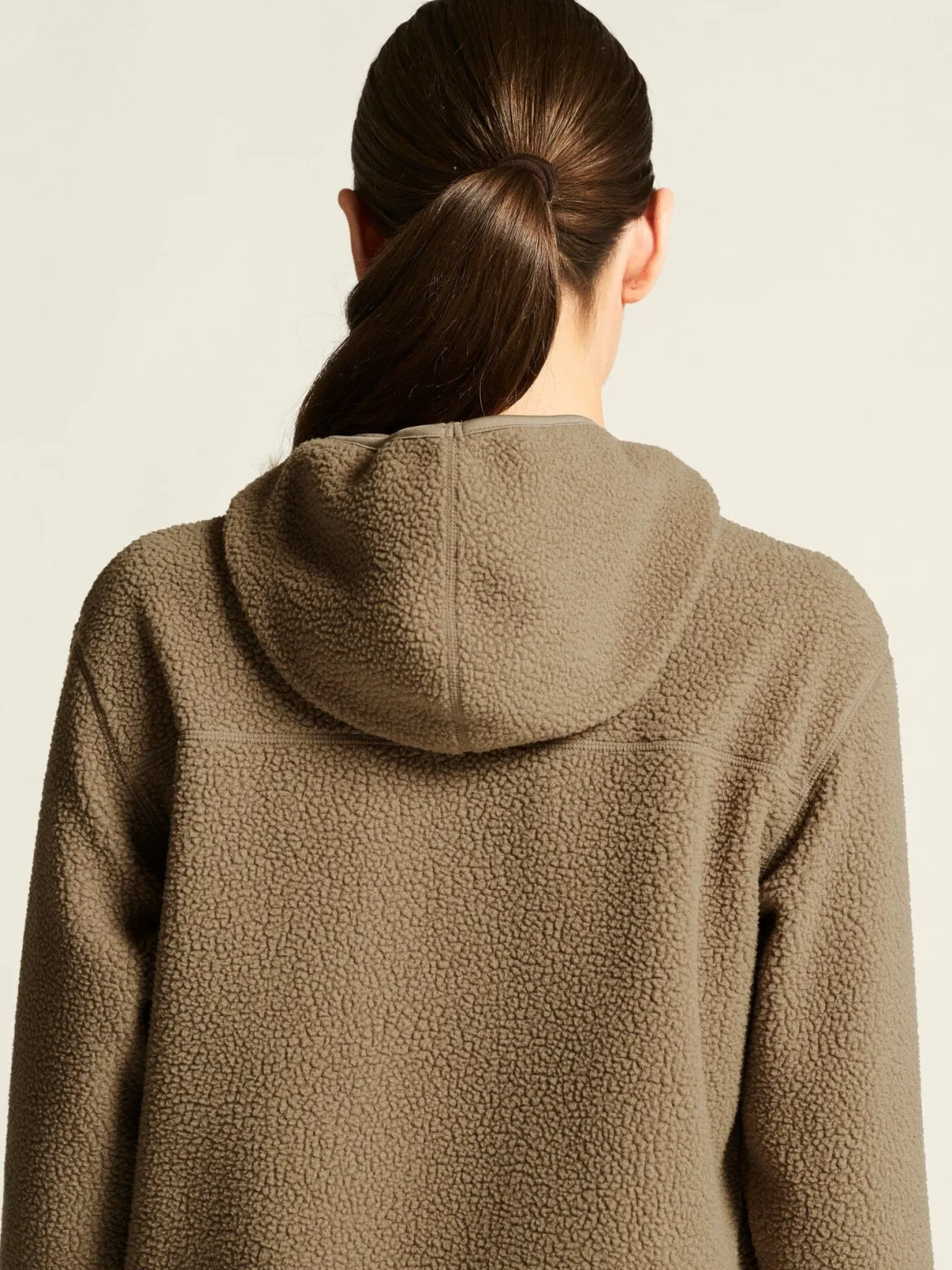 Women's Join Pile Fleece Full-Zip Hood - Taupe