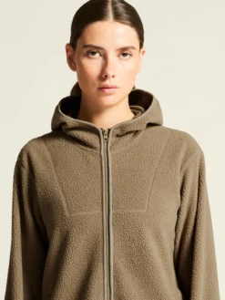 Women's Join Pile Fleece Full-Zip Hood - Taupe