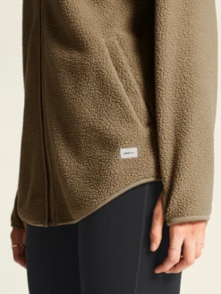 Women's Join Pile Fleece Full-Zip Hood - Taupe