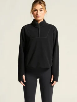 Women's Join Pile Fleece Half-Zip - Black