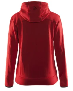 Women's Leisure Full Zip Hood - BRIGHT RED/BLACK