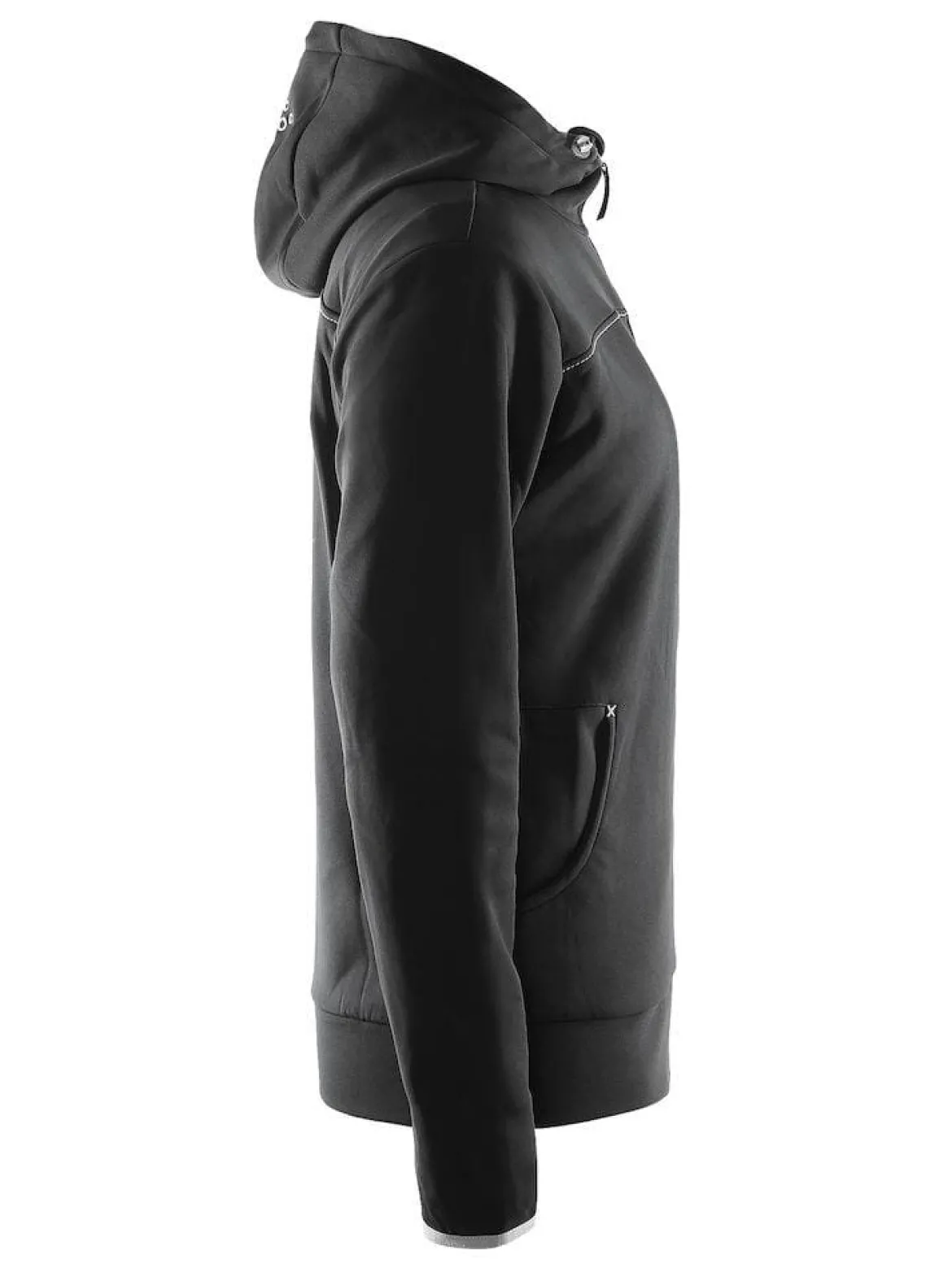 Women's Leisure Full Zip Hood - BLACK/PLATINUM