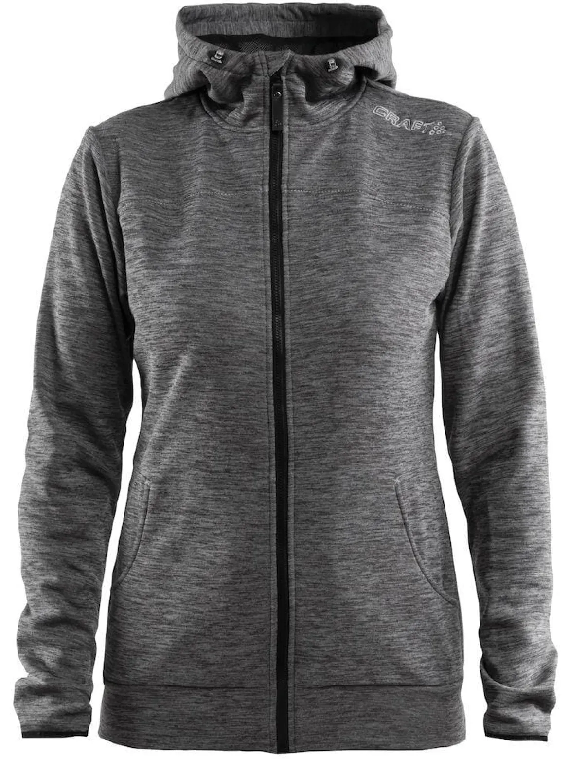Women's Leisure Full Zip Hood - DARK GREY MELANGE