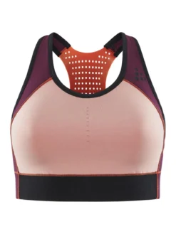 Women's Pro Charge Blocked Training Sport Top - BURGUNDY-BLEIKUR