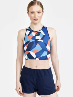 Women's Pro Dazzle Camo Running Top - BLAZE/P DAZZLE CAMO
