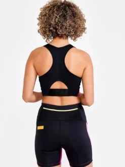 Women's Pro Hypervent Running Cropped Top - BLACK-ROXO