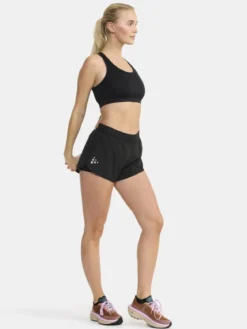 Women's Pro Hypervent Running Split Shorts 2 - Black