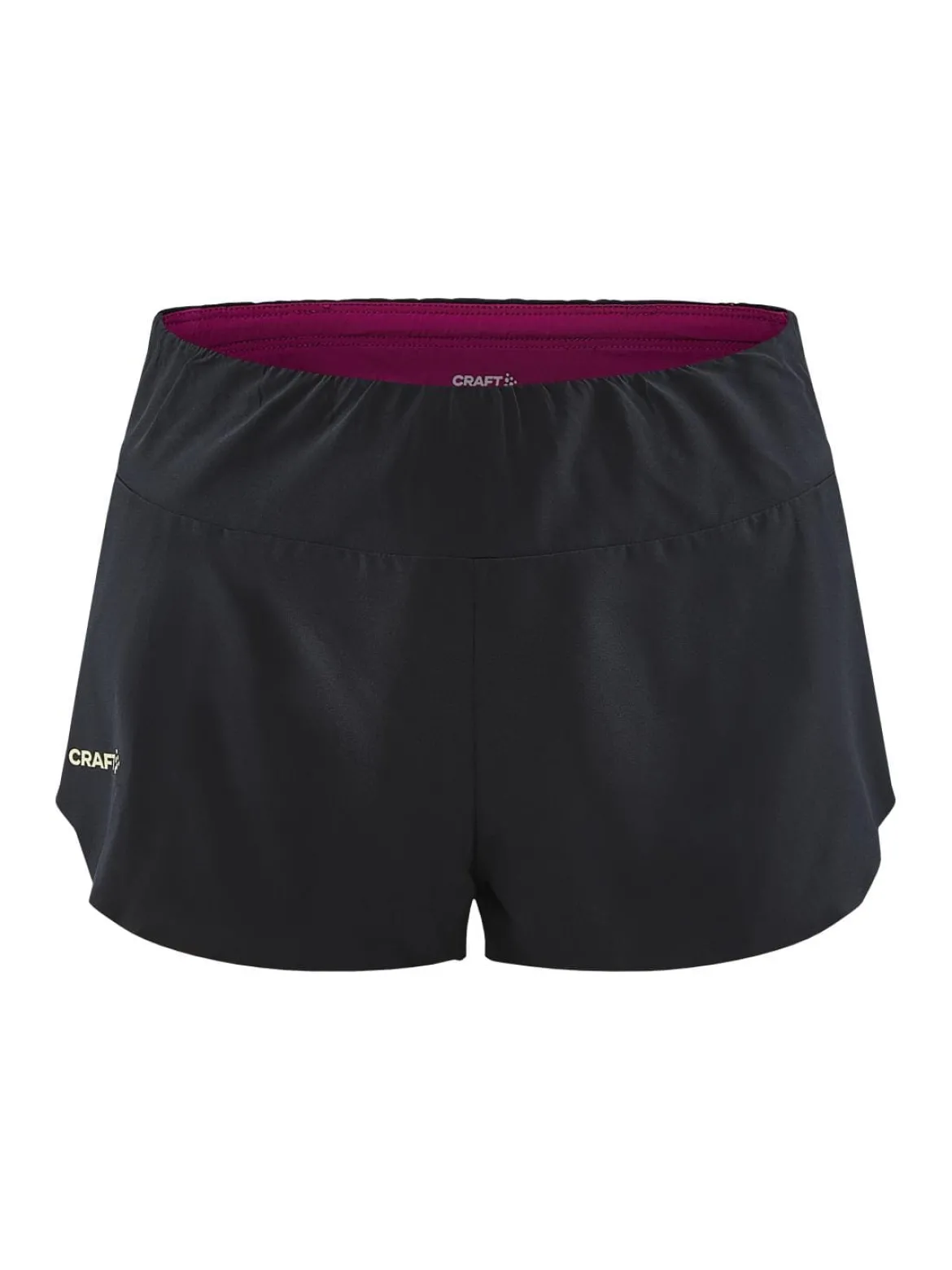 Women's Pro Hypervent Running Split Shorts - BLACK-ROXO