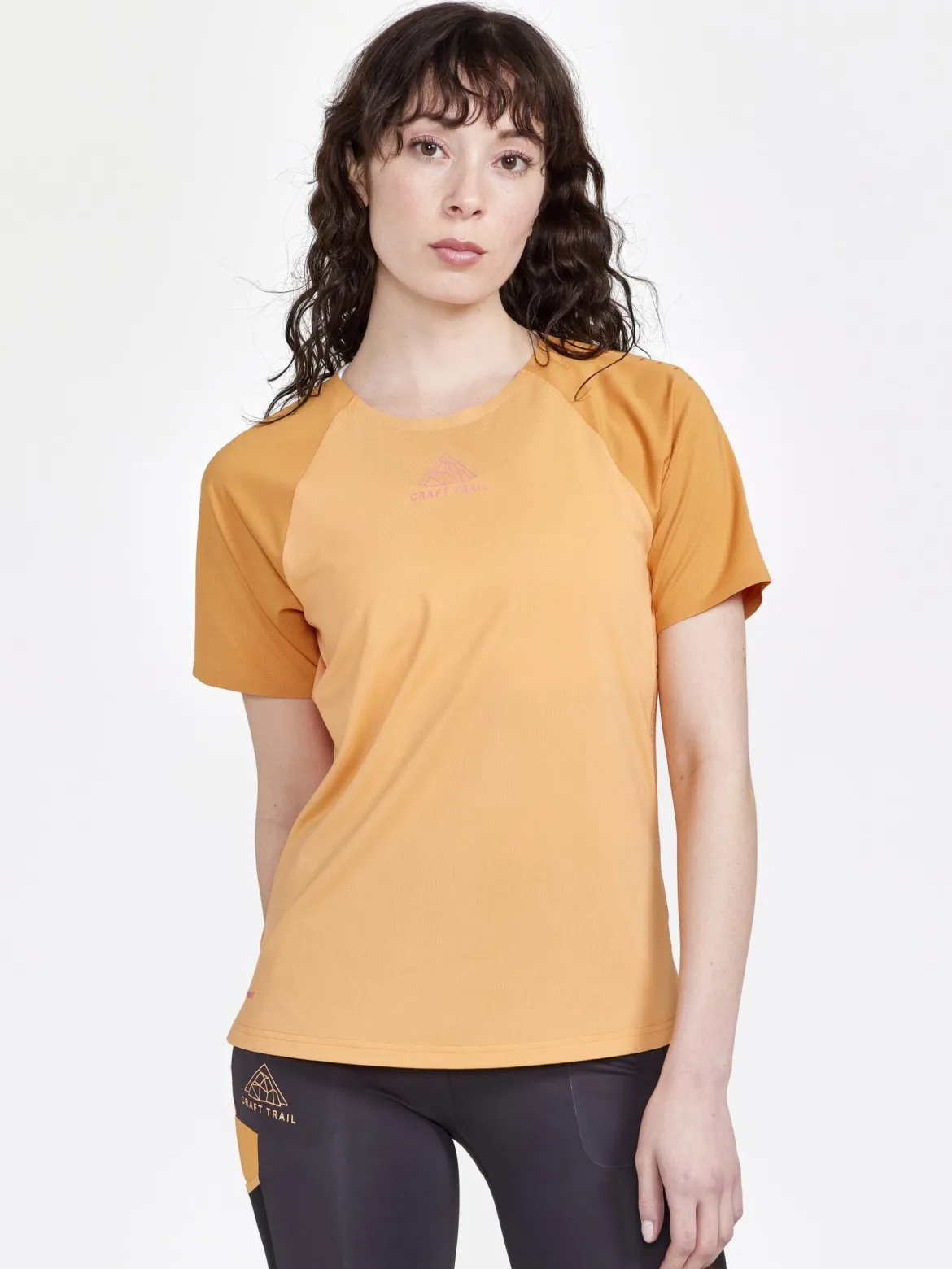 Women's Pro Trail Running Short Sleeve Tee - PEACH-DESERT