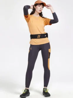 Women's Pro Trail Running Short Sleeve Tee - PEACH-DESERT