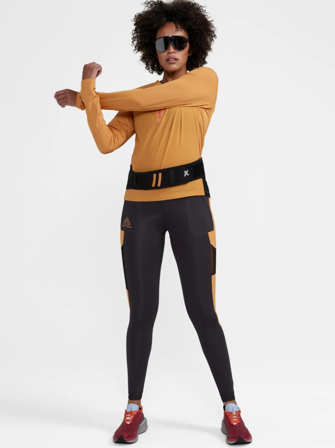 Women's Pro Trail Running Wind Longsleeve Tee - DESERT