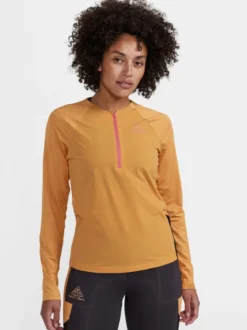 Women's Pro Trail Running Wind Longsleeve Tee - DESERT