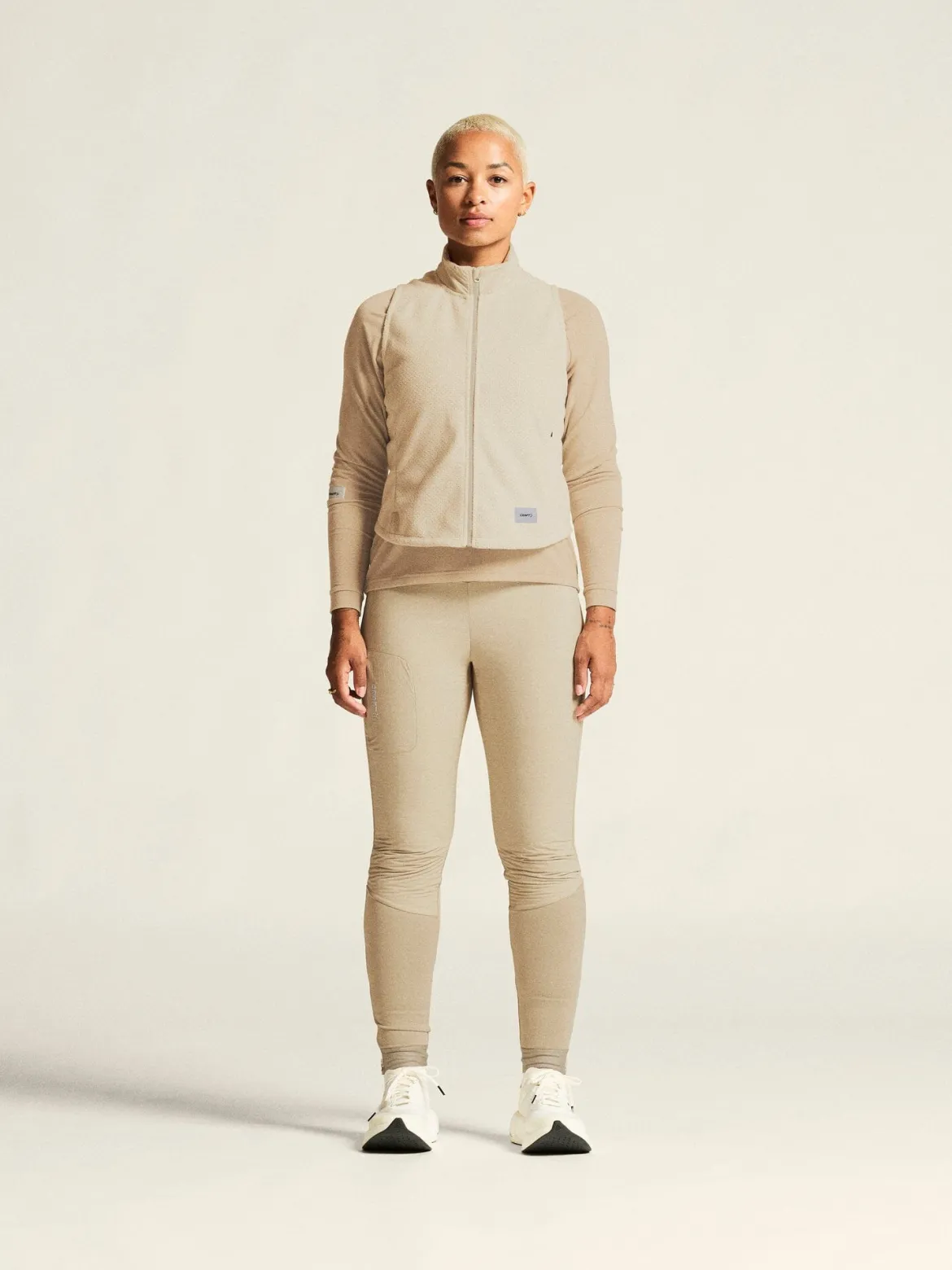 Women's SubZ Fleece Running Vest - Plaster
