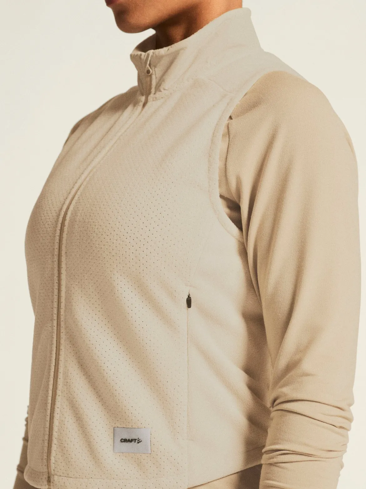 Women's SubZ Fleece Running Vest - Plaster