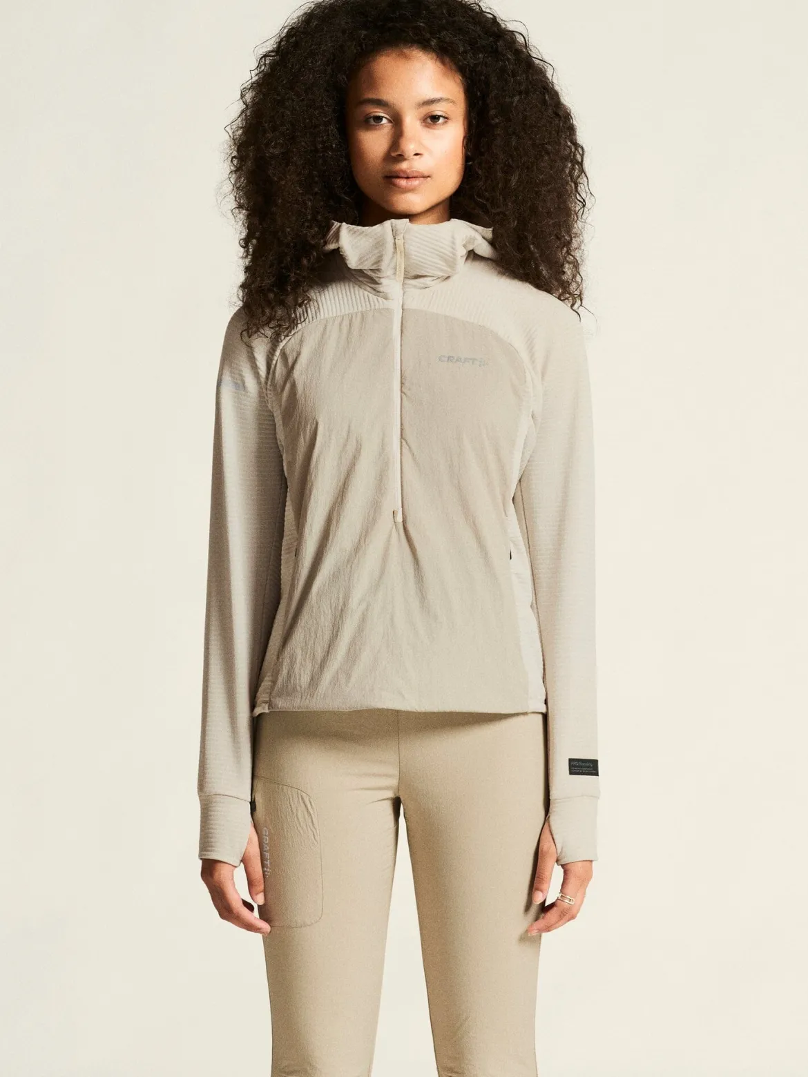 Women's SubZ Light Hood Sweater - Plaster