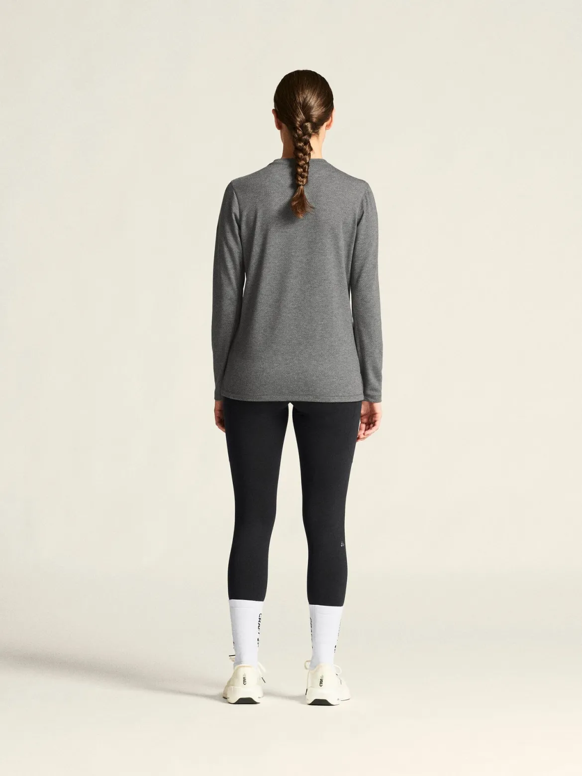 Women's Thermal Mesh CN - Dk Grey Melange