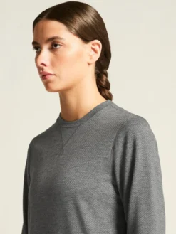 Women's Thermal Mesh CN - Dk Grey Melange